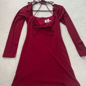 Princess Polly Red Chemise with Sweetheart Neckline